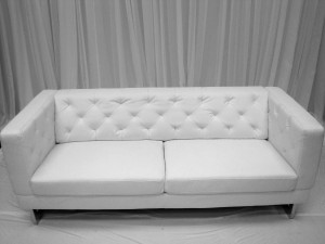 White Leather Metro Sofa, 78"W x 34"D x 29"H